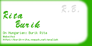 rita burik business card